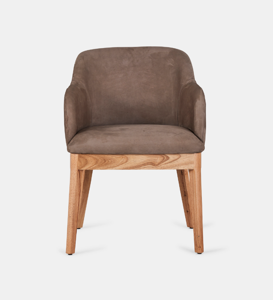 Kelly Leather Carver Dining Chair with natural leg (45412)