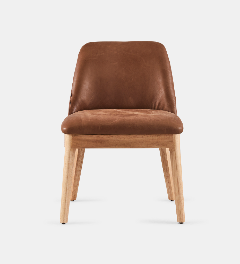 Kelly Leather Dining Chair with natural leg (45416)