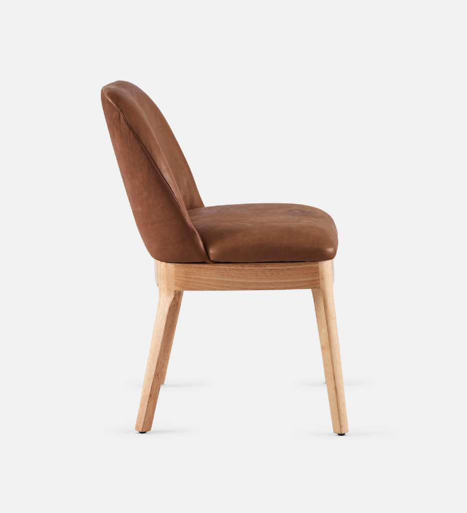 Kelly Leather Dining Chair with natural leg (45417)