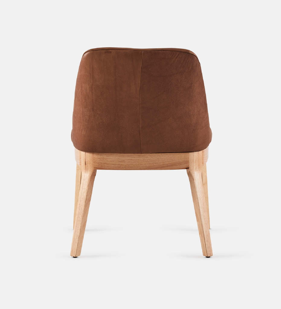 Kelly Leather Dining Chair with natural leg (45418)