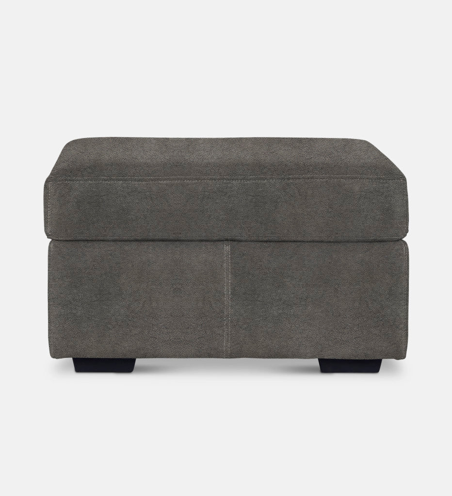 Lodge Leather Square Ottoman (89840)