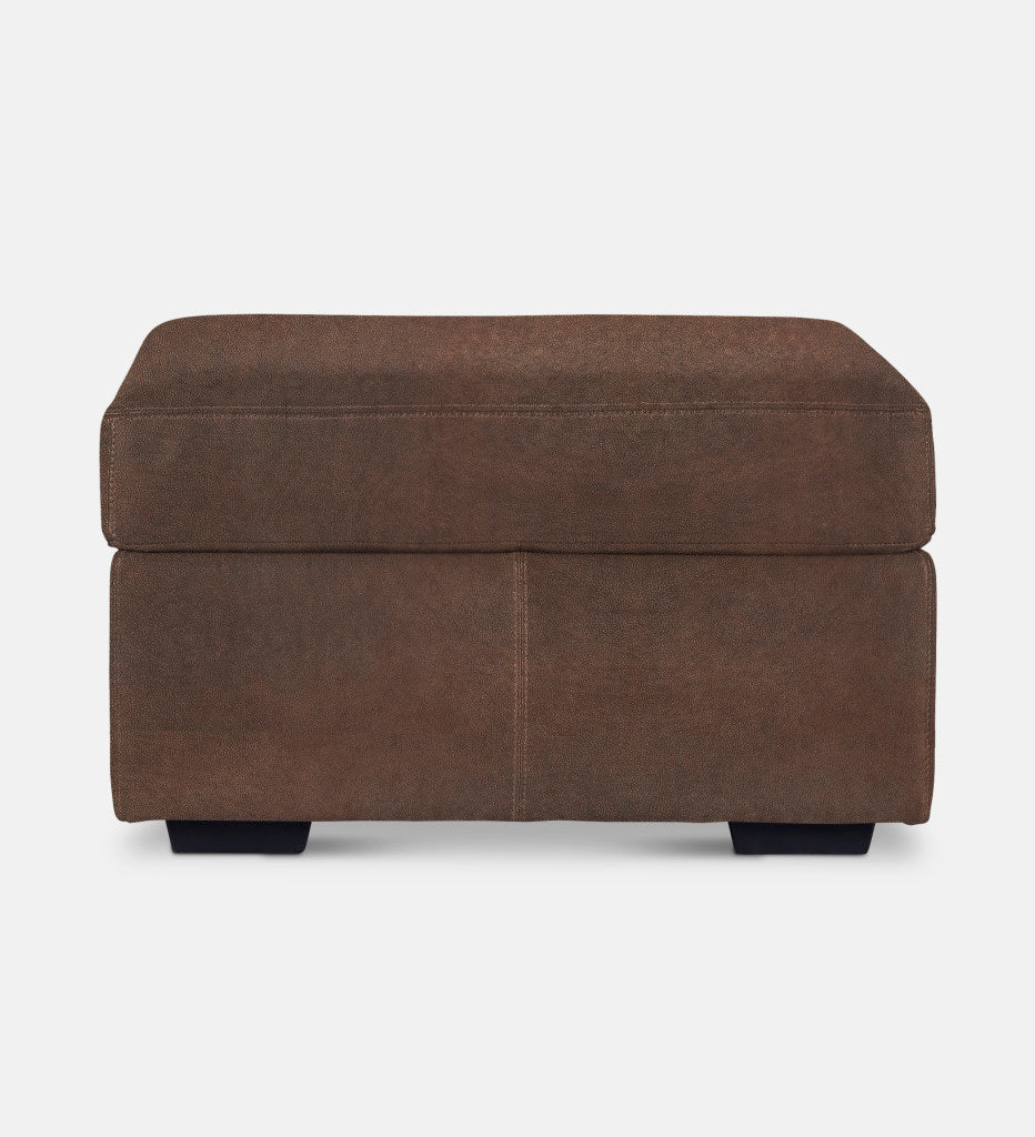 Lodge Leather Square Ottoman (89843)