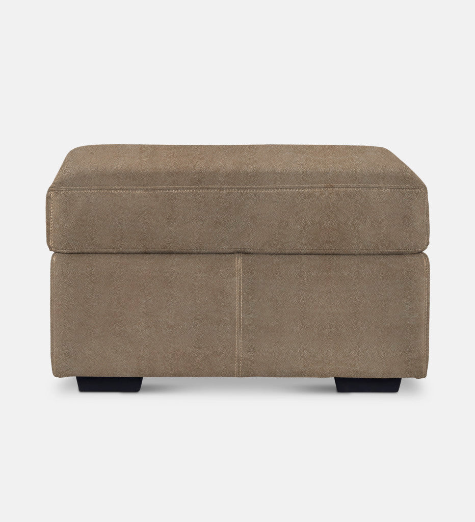 Lodge Leather Square Ottoman (89837)