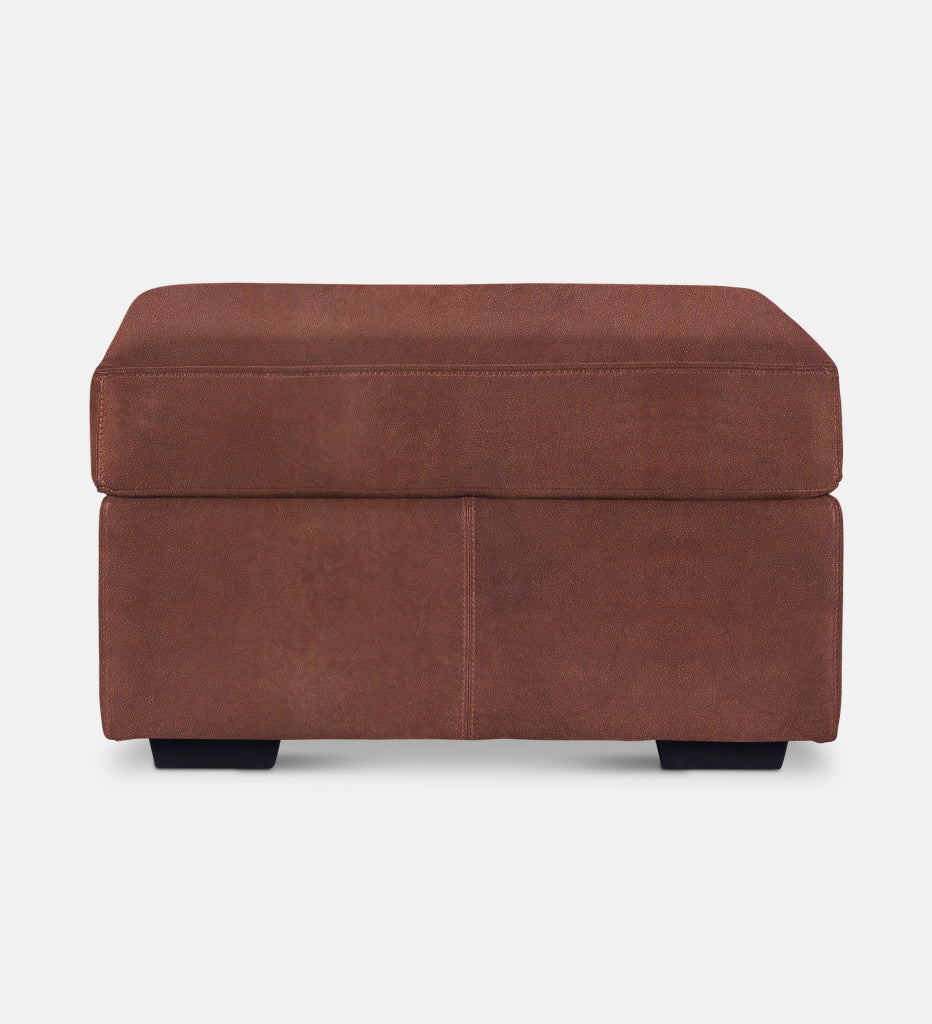 Lodge Leather Square Ottoman (89846)