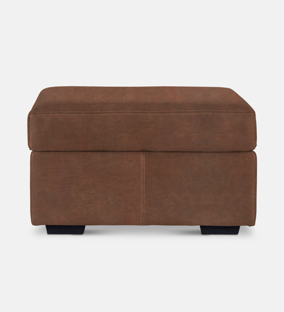 Lodge Leather Square Ottoman (89849)