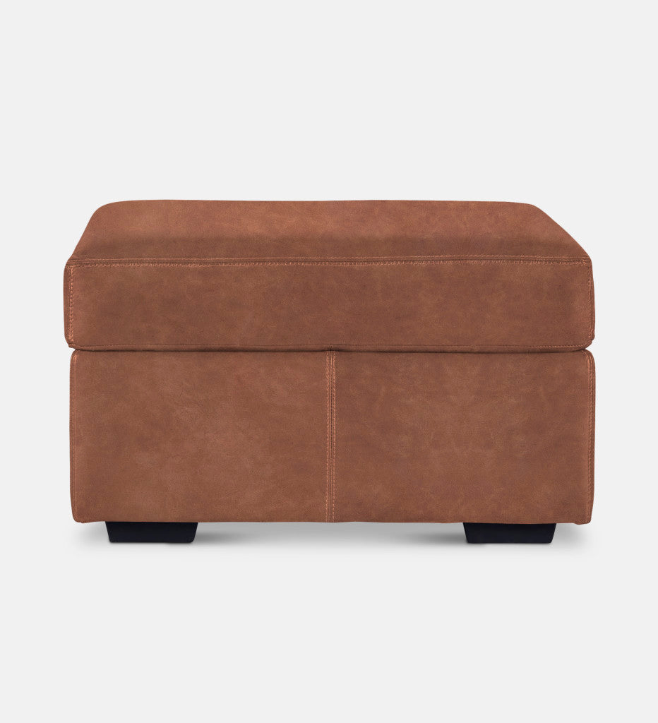 Lodge Leather Square Ottoman (89851)