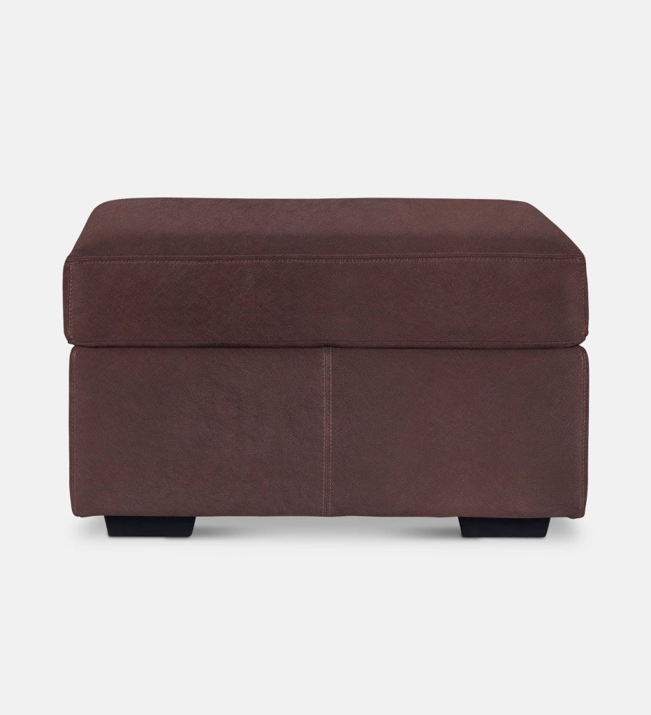 Lodge Leather Square Ottoman (89861)