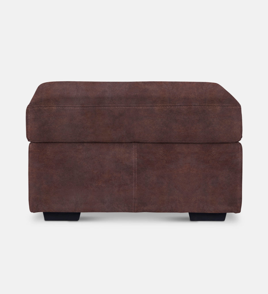 Lodge Leather Square Ottoman (89868)