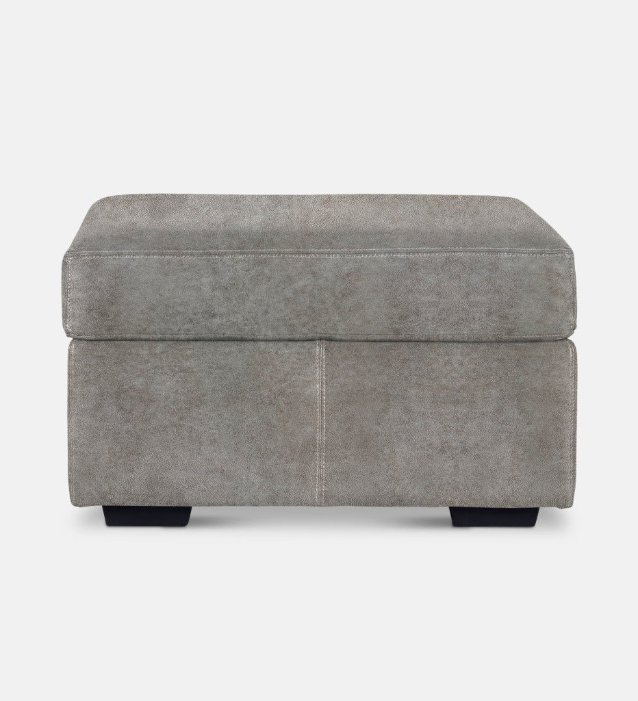 Lodge Leather Square Ottoman (89877)