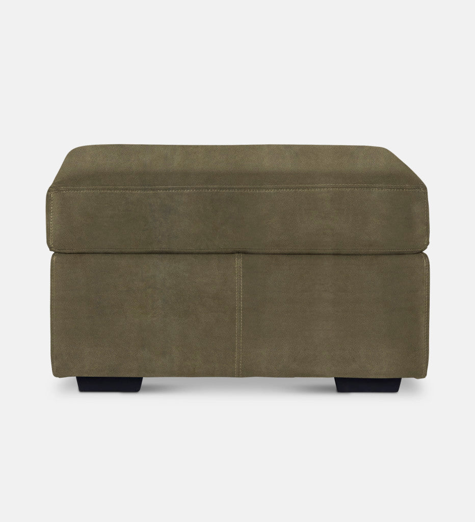 Lodge Leather Square Ottoman (89874)