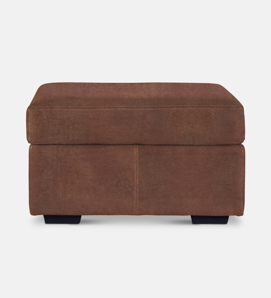 Lodge Leather Square Ottoman (89871)