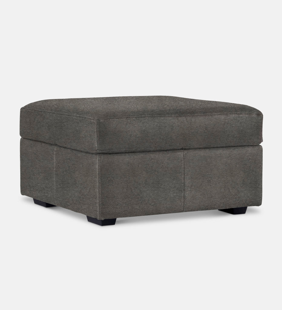 Lodge Leather Square Ottoman (89841)