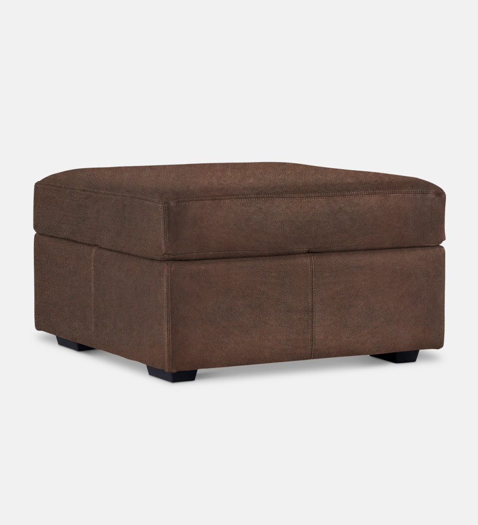 Lodge Leather Square Ottoman (89844)