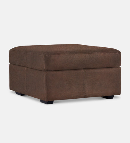 Lodge Leather Square Ottoman (89844)