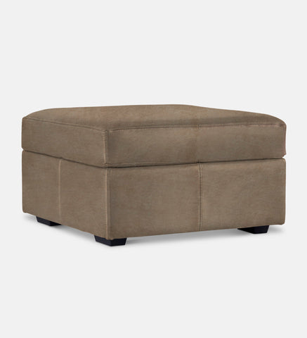 Lodge Leather Square Ottoman (89838)