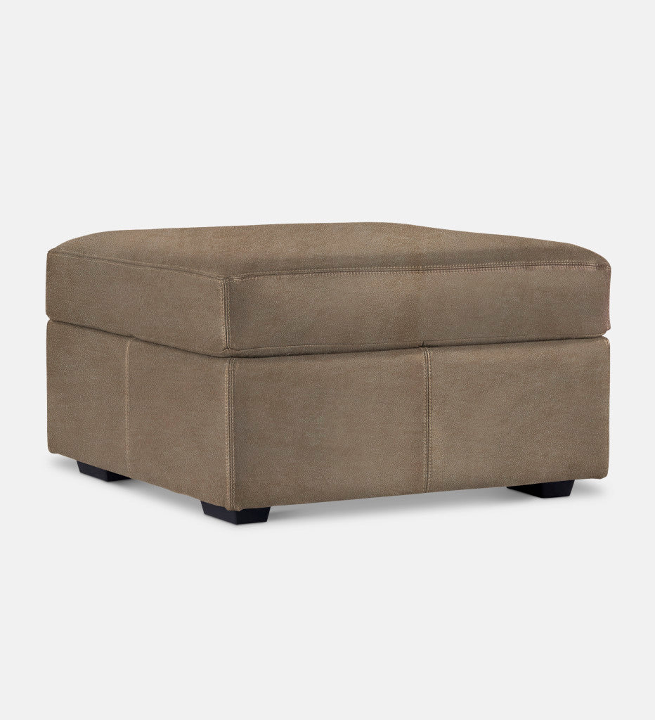 Lodge Leather Square Ottoman (89838)