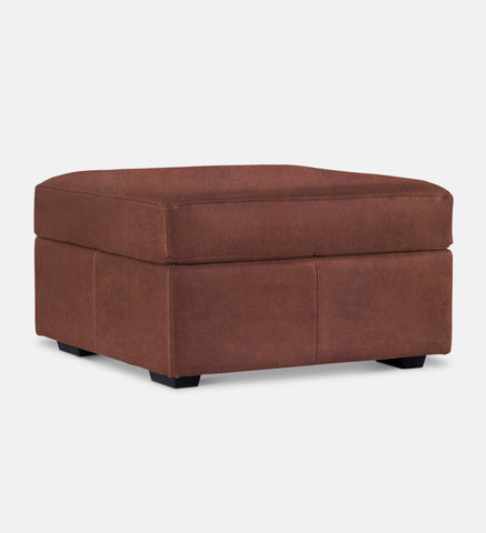Lodge Leather Square Ottoman (89847)