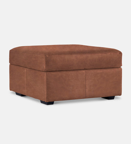 Lodge Leather Square Ottoman (89852)