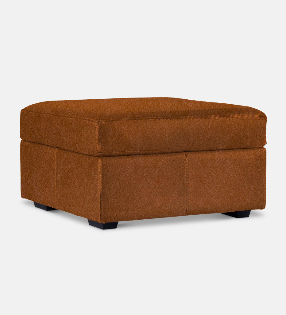 Lodge Leather Square Ottoman (89885)