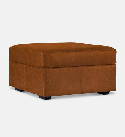 Lodge Leather Square Ottoman (89885)