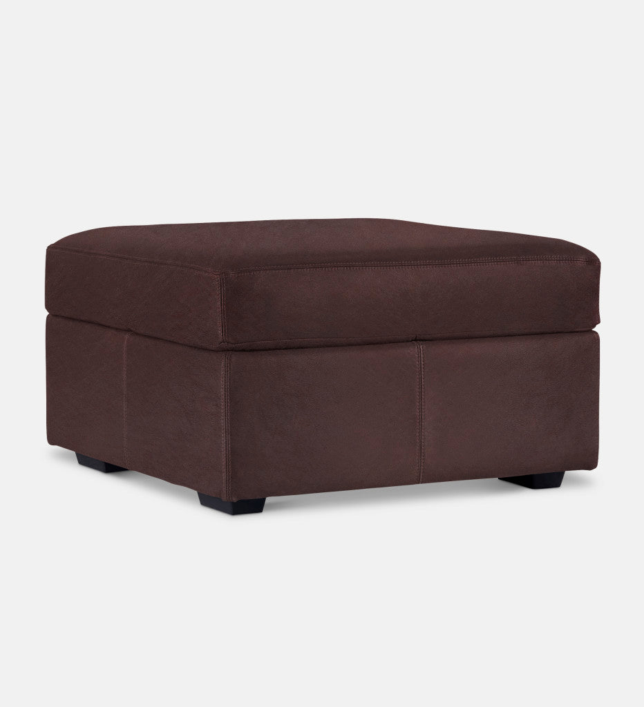 Lodge Leather Square Ottoman (89862)