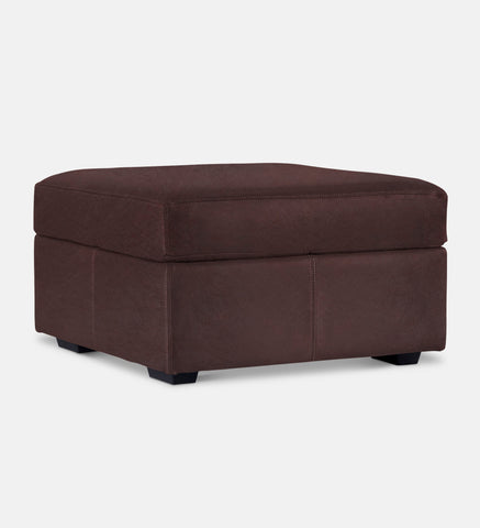 Lodge Leather Square Ottoman (89862)