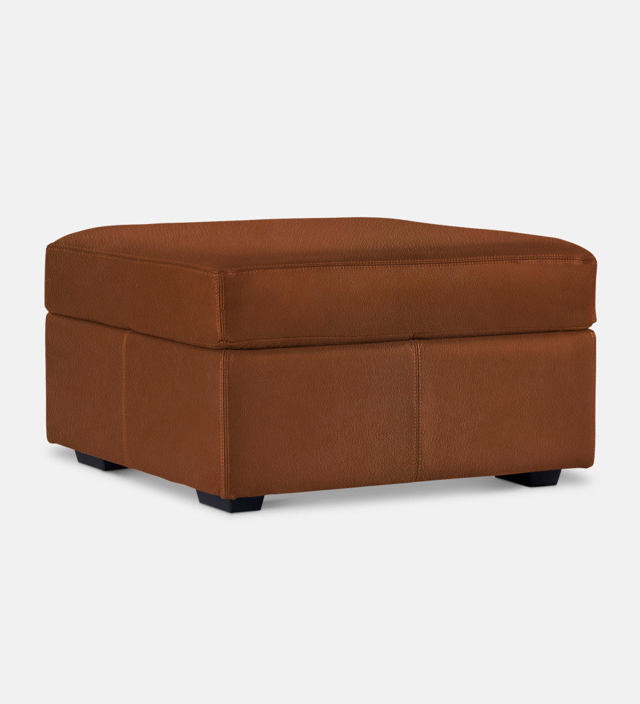 Lodge Leather Square Ottoman (89881)