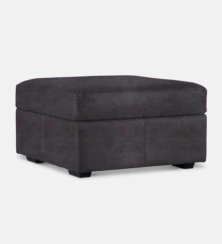 Lodge Leather Square Ottoman (89866)