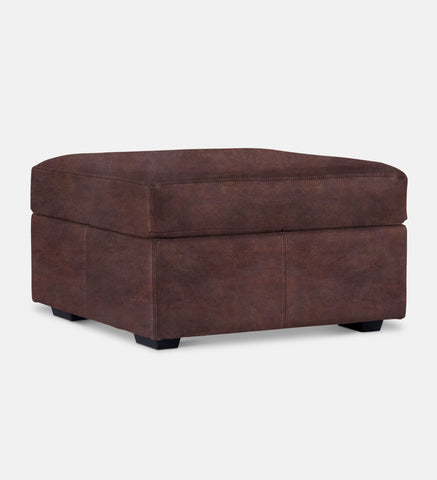 Lodge Leather Square Ottoman (89869)