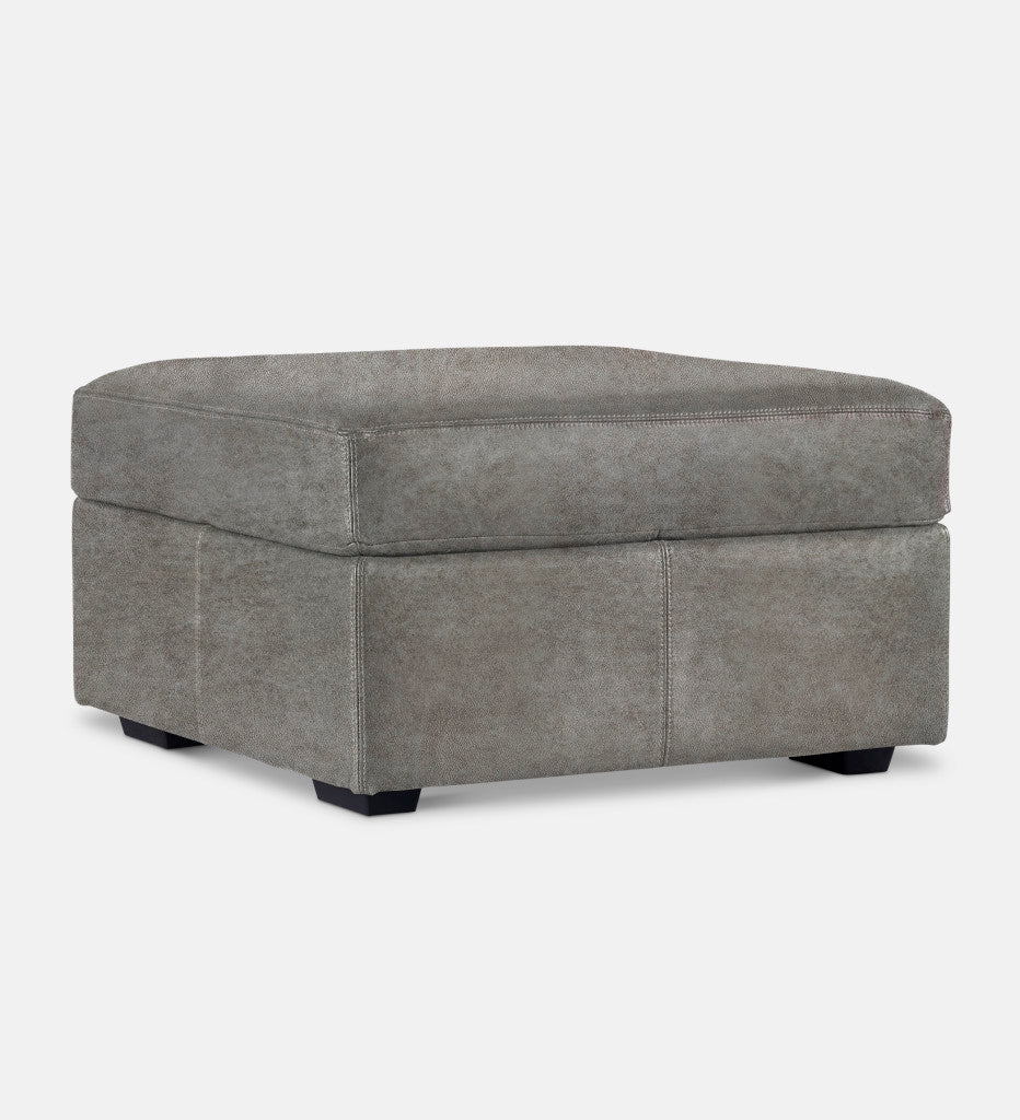 Lodge Leather Square Ottoman (89878)