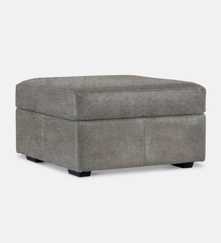 Lodge Leather Square Ottoman (89878)