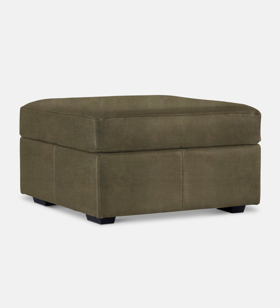 Lodge Leather Square Ottoman (89875)