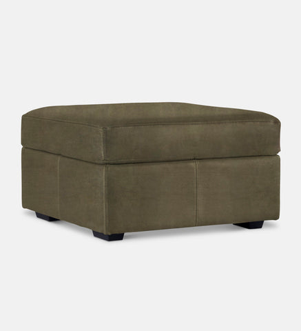 Lodge Leather Square Ottoman (89875)