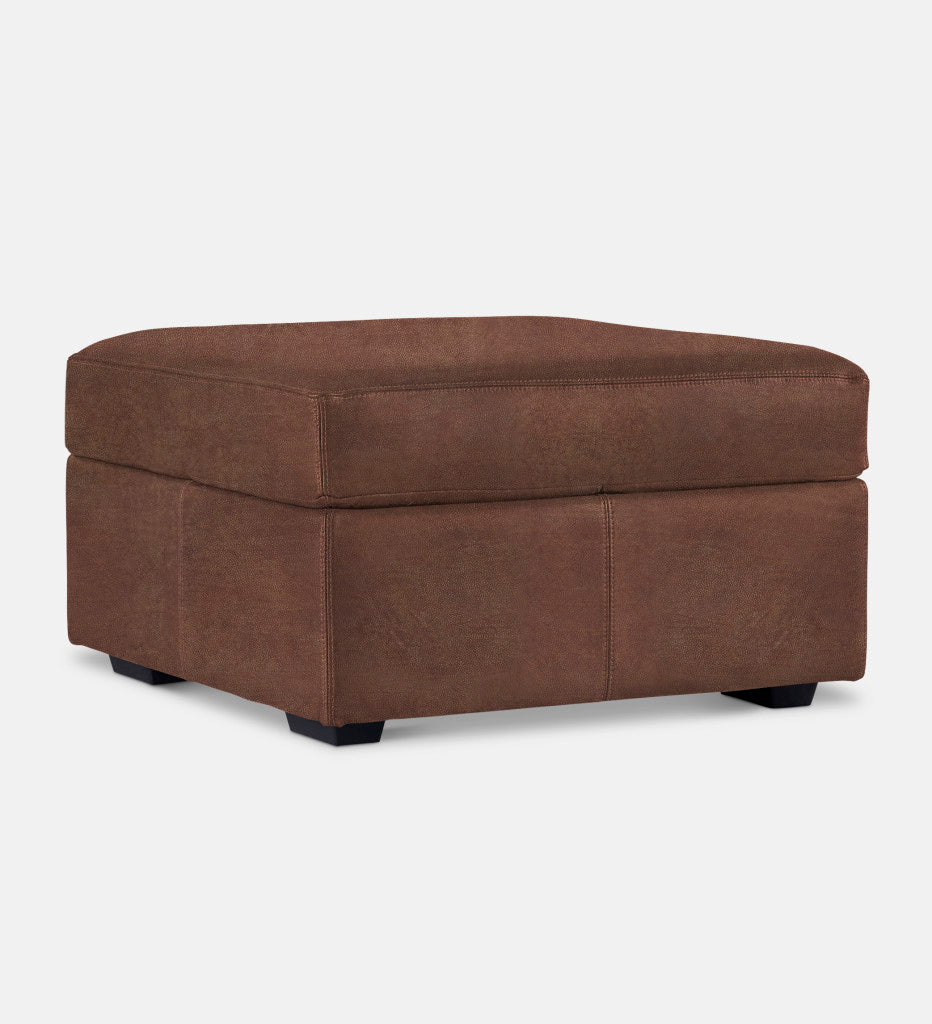 Lodge Leather Square Ottoman (89872)
