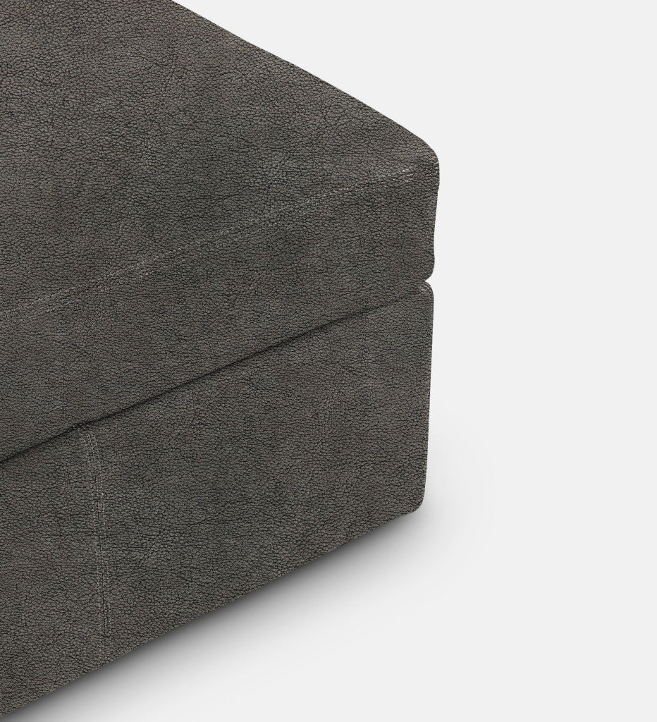 Lodge Leather Square Ottoman (89842)