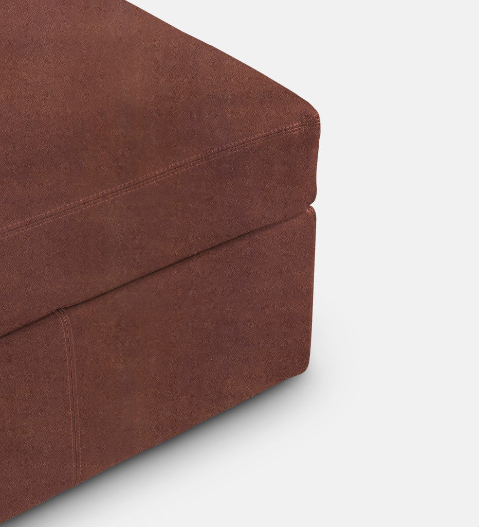 Lodge Leather Square Ottoman (89848)