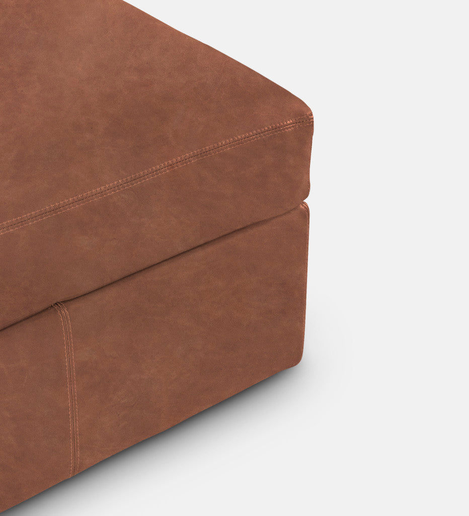Lodge Leather Square Ottoman (89853)