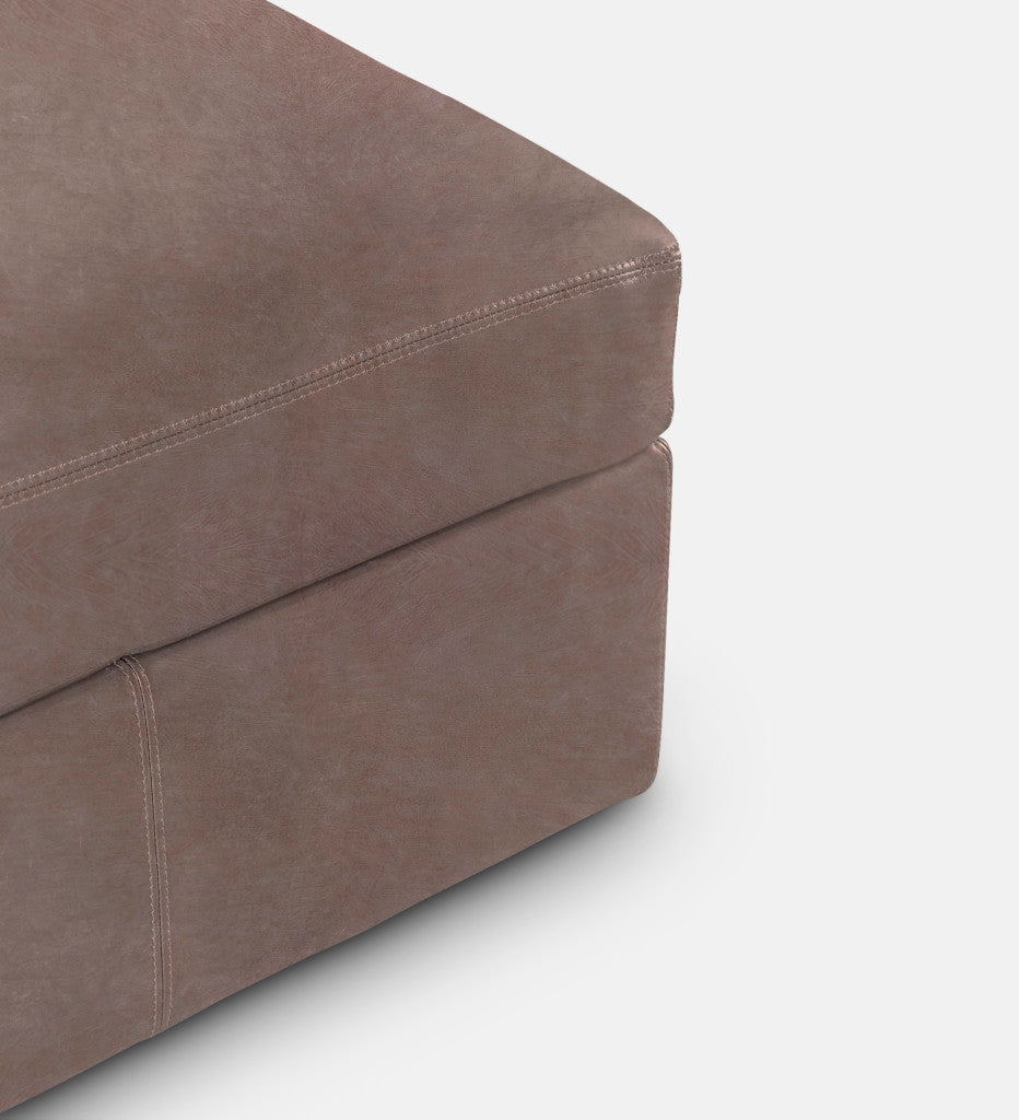 Lodge Leather Square Ottoman (89854)