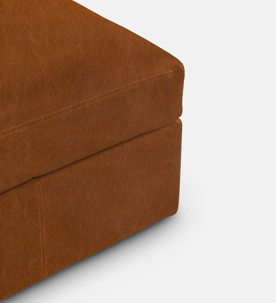 Lodge Leather Square Ottoman (89886)