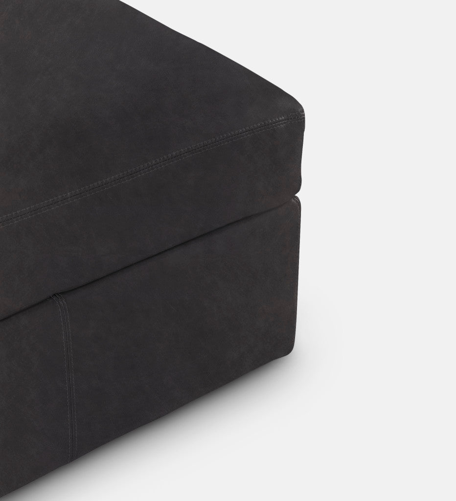 Lodge Leather Square Ottoman (89860)