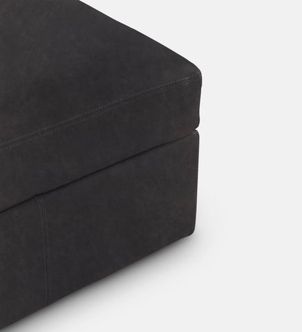 Lodge Leather Square Ottoman (89860)