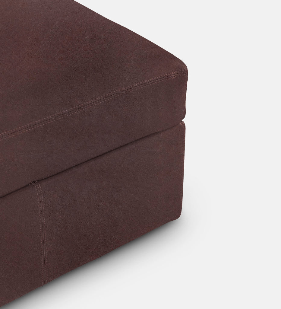 Lodge Leather Square Ottoman (89863)