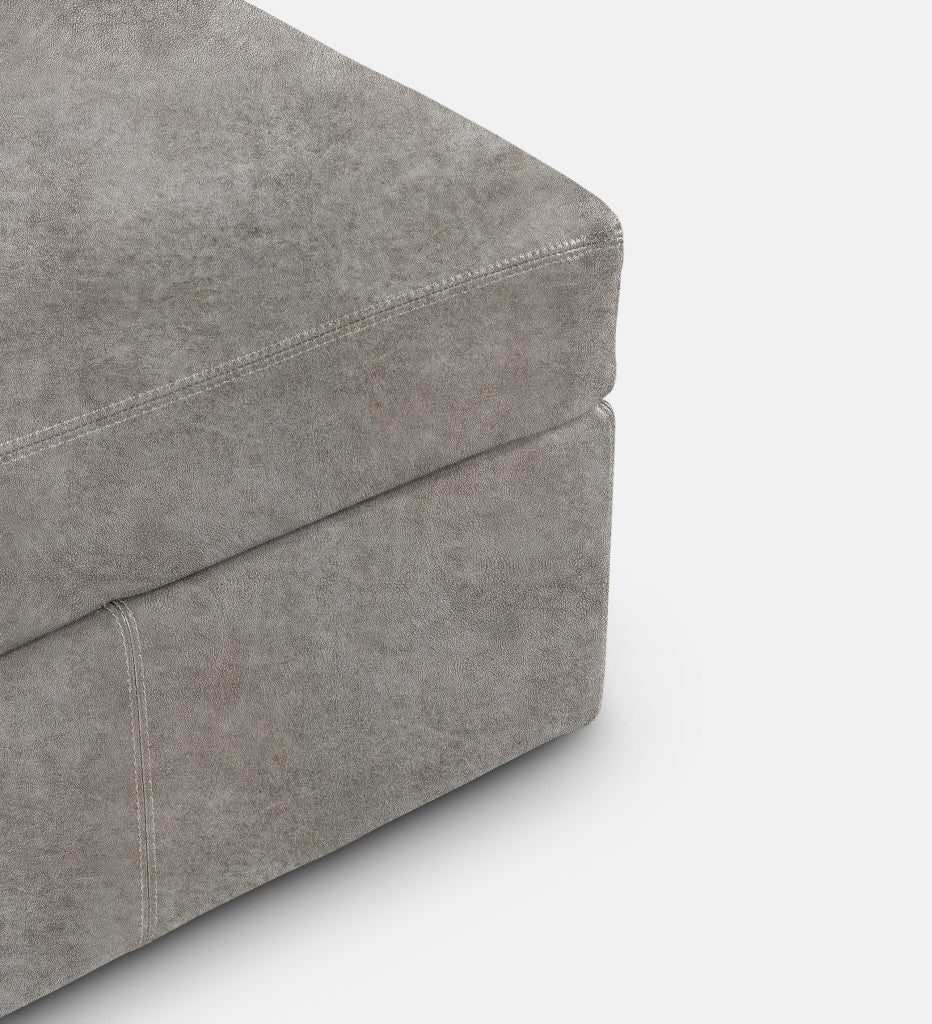 Lodge Leather Square Ottoman (89879)