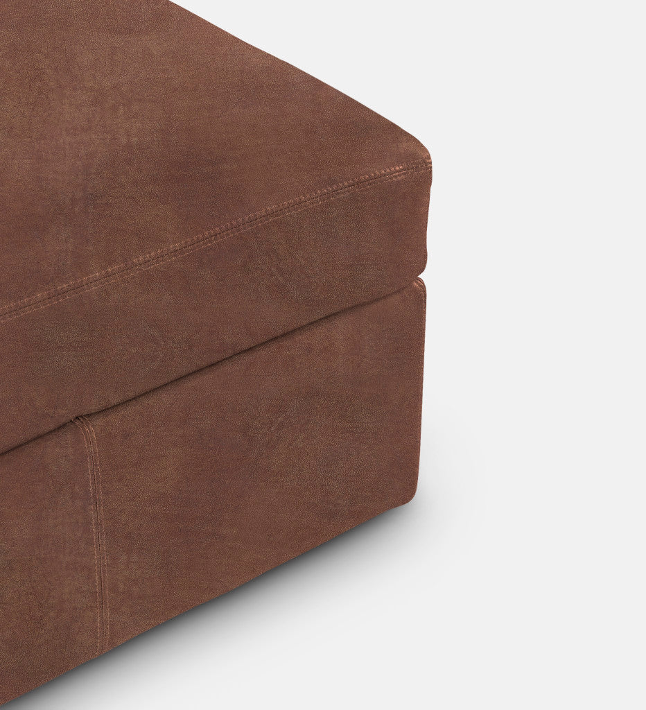 Lodge Leather Square Ottoman (89873)