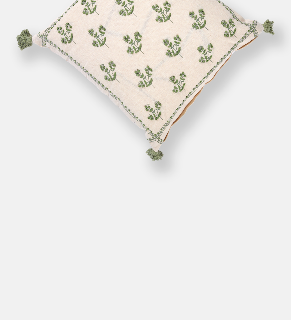 Olive Thread Embroidered Scatter Cushion (94476)