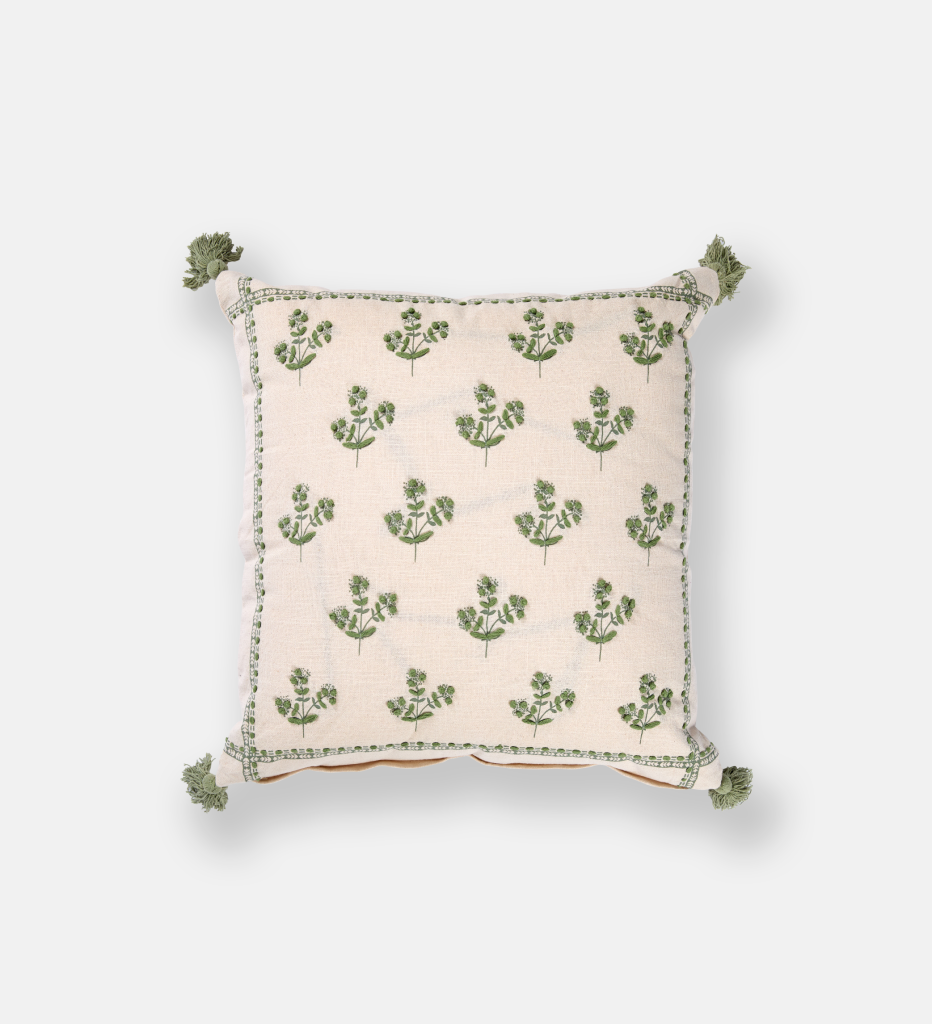 Olive Thread Embroidered Scatter Cushion (94475)