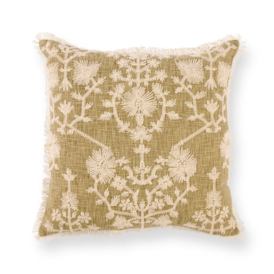 Evergreen Embroidered  Floral Scatter